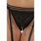 Womens lace suspernder belt black-gold