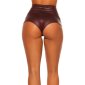 Sexy Damen Gogo Hotpants mit hohem Bund und Zipper Bordeaux