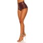 Sexy Damen Gogo Hotpants mit hohem Bund und Zipper Bordeaux