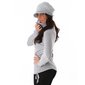 Elegant fine-knitted sweater polo-neck sweater light grey