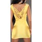 Sexy Glamour Minikleid Partykleid mit Glas-Steinchen Gelb