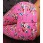 Sexy Redial drainpipe pants cloth pants with flower design fuchsia