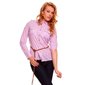 Elegant long-sleeved blouse with belt lilac