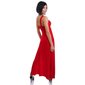 Precious long one-shoulder evening dress with rhinestones red