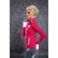 Elegante Zipper-Jacke mit Stehkragen Pink/Weiß