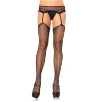 Sexy womens Leg Avenue nylon stockings fishnet look black