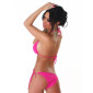 Sexy Neckholder Bikini mit Perlen Beachwear Pink 40 (XL)
